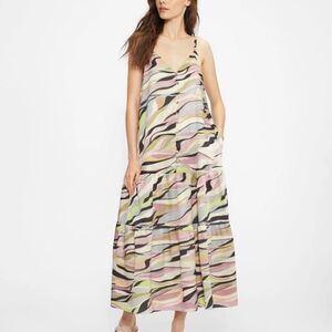 TED BAKER Warrenn Printed Button Through Cami Dress Satin Maxi Dusty NWT Size XL